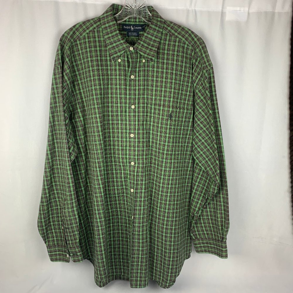 Ralph Lauren plaid LS button up shirt XL Big Shirt